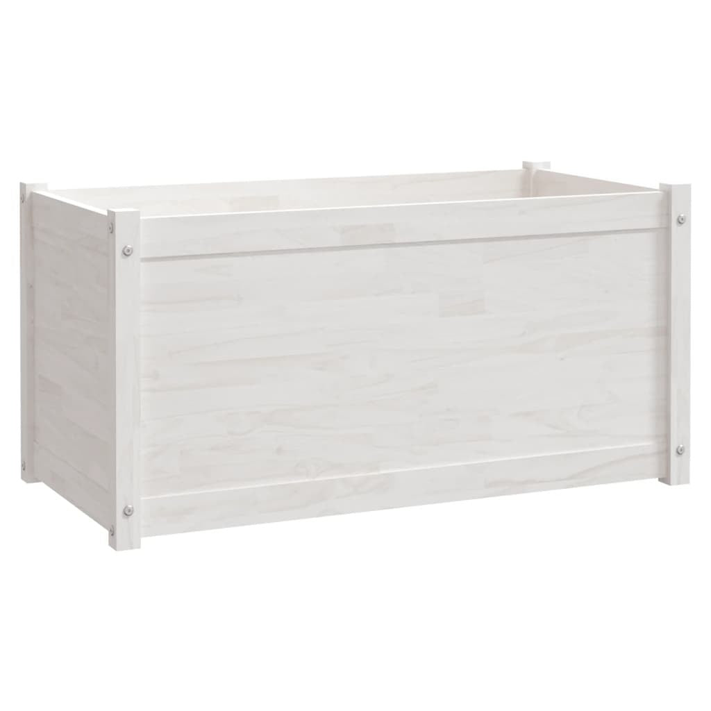 Garden Planter White 39.4"x19.7"x19.7" Solid Wood Pine LuxuryLifeWay Online Store