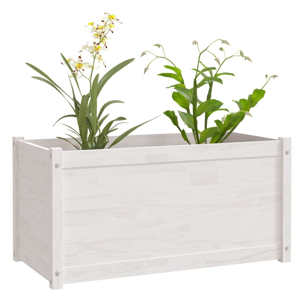 Garden Planter White 39.4"x19.7"x19.7" Solid Wood Pine LuxuryLifeWay Online Store
