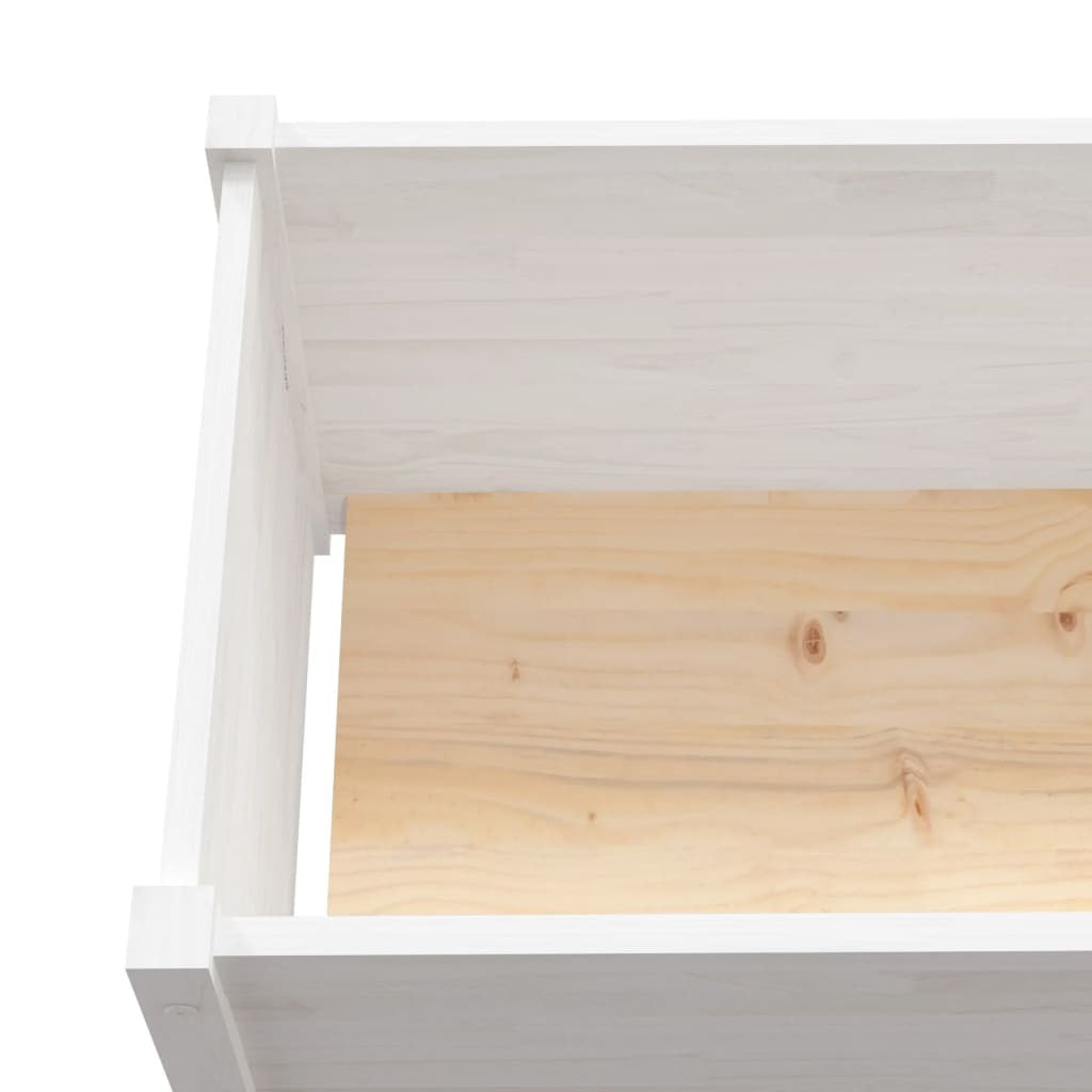 Garden Planter White 39.4"x19.7"x19.7" Solid Wood Pine LuxuryLifeWay Online Store