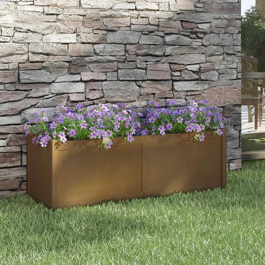 Garden Planter Honey Brown 59.1"x19.7"x19.7" Solid Wood Pine LuxuryLifeWay Online Store
