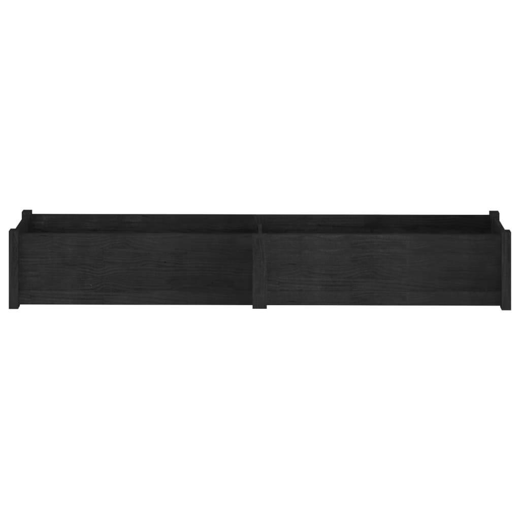 Garden Planters 2 pcs Black 78.7"x12.2"x12.2" Solid Wood Pine LuxuryLifeWay Online Store