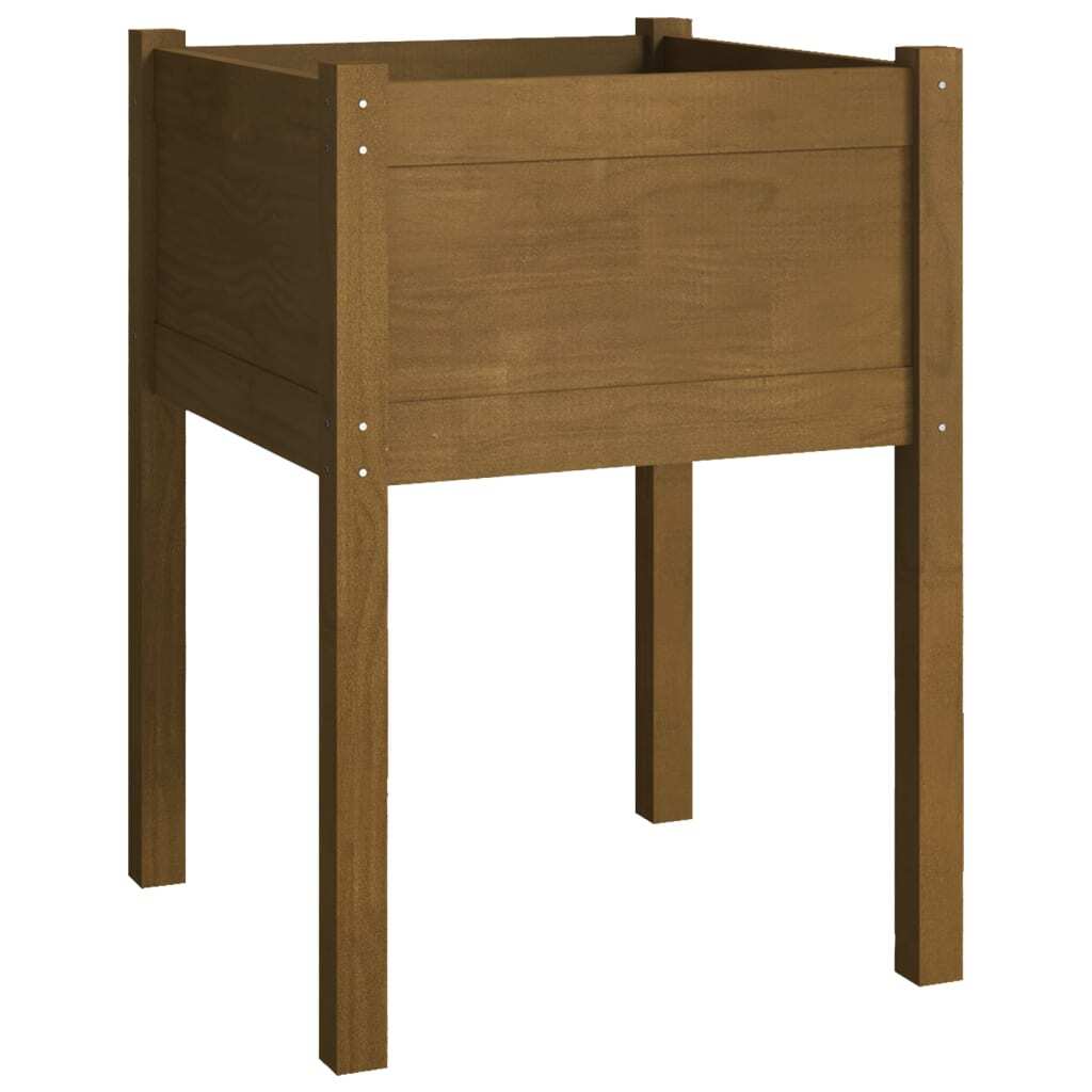 Garden Planter Honey Brown 19.7"x19.7"x27.6" Solid Wood Pine LuxuryLifeWay Online Store
