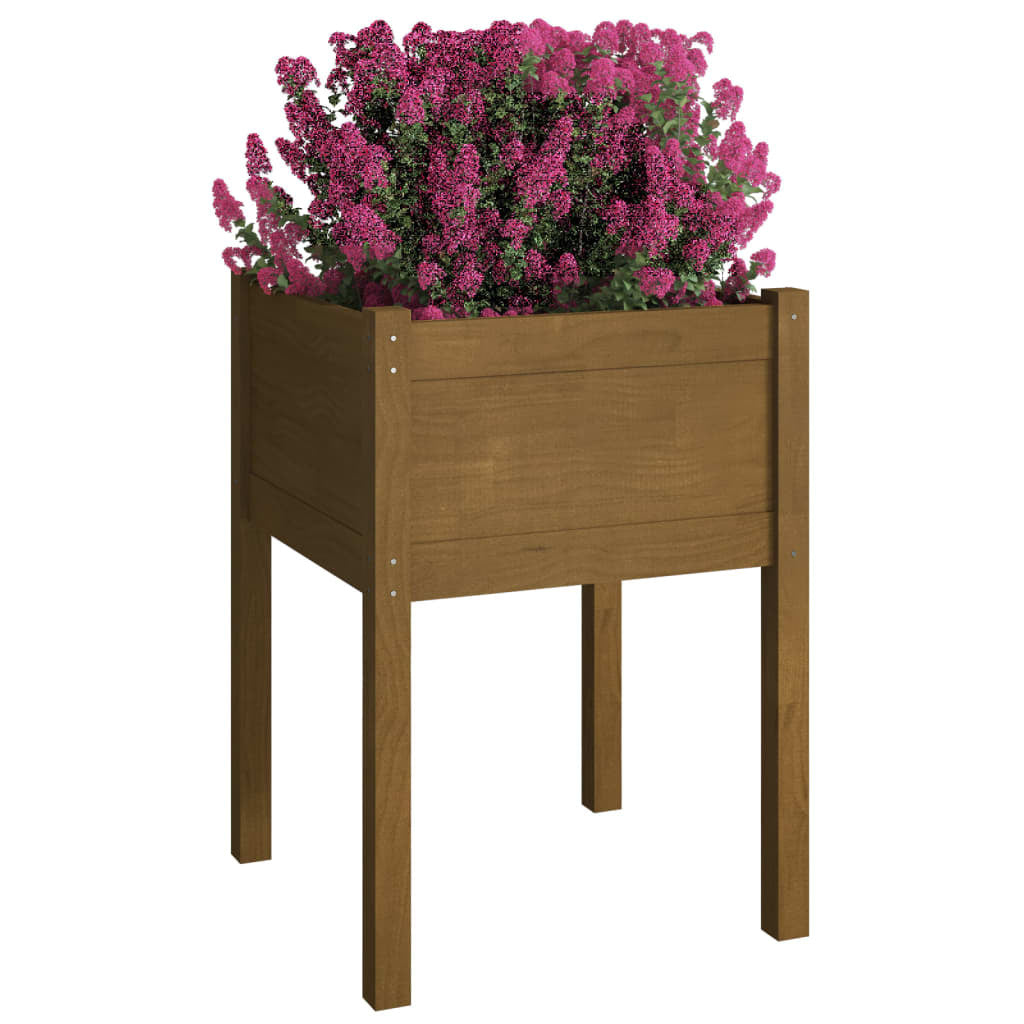 Garden Planter Honey Brown 19.7"x19.7"x27.6" Solid Wood Pine LuxuryLifeWay Online Store