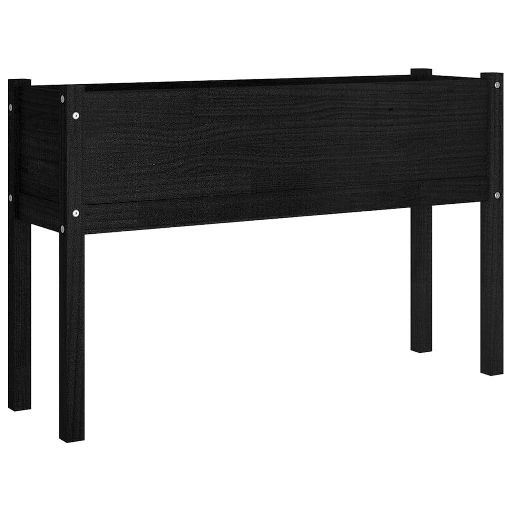 Garden Planters 2 pcs Black 43.3"x12.2"x27.6" Solid Wood Pine LuxuryLifeWay Online Store