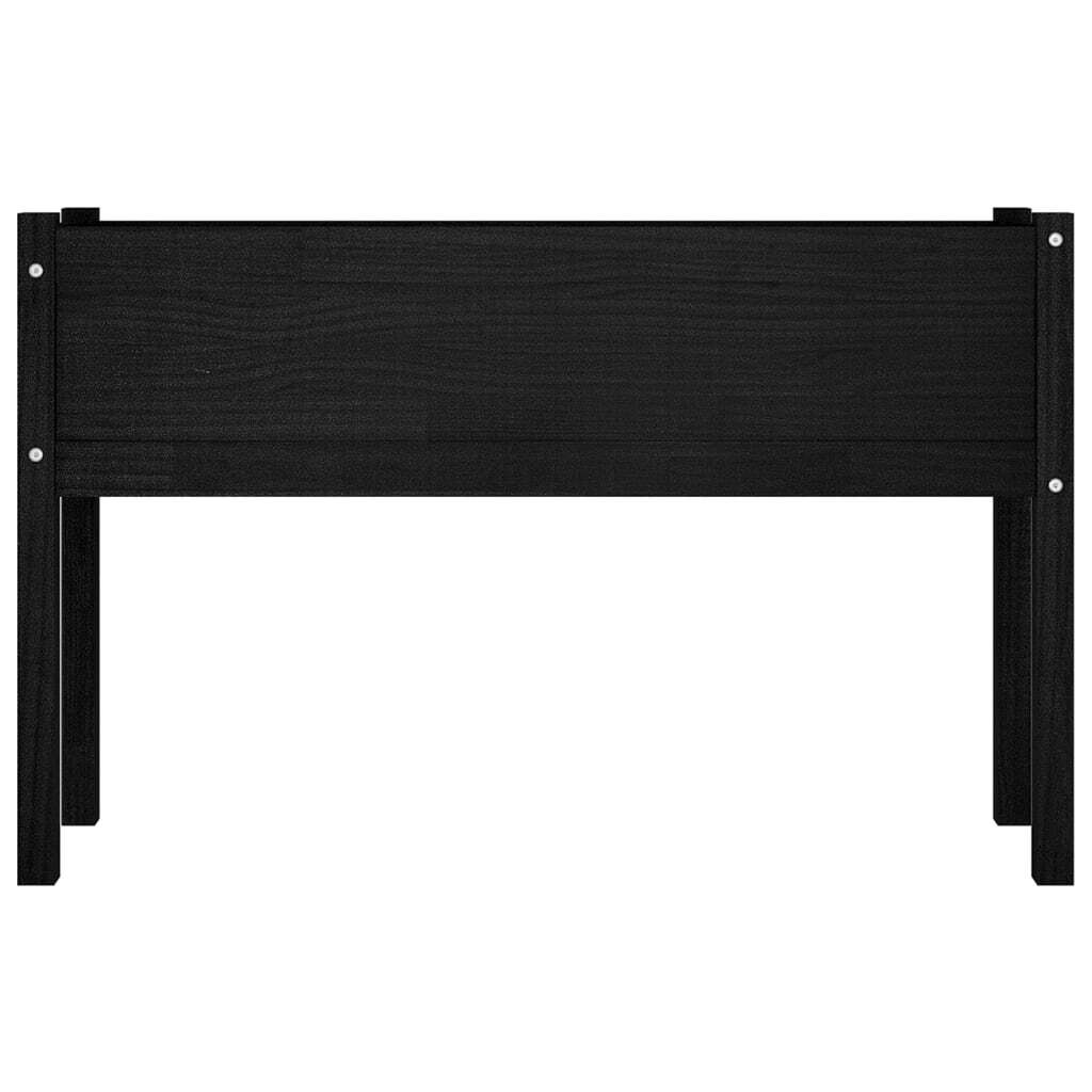 Garden Planters 2 pcs Black 43.3"x12.2"x27.6" Solid Wood Pine LuxuryLifeWay Online Store