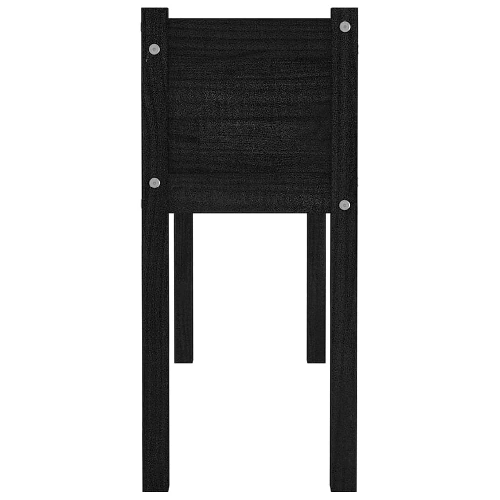 Garden Planters 2 pcs Black 43.3"x12.2"x27.6" Solid Wood Pine LuxuryLifeWay Online Store