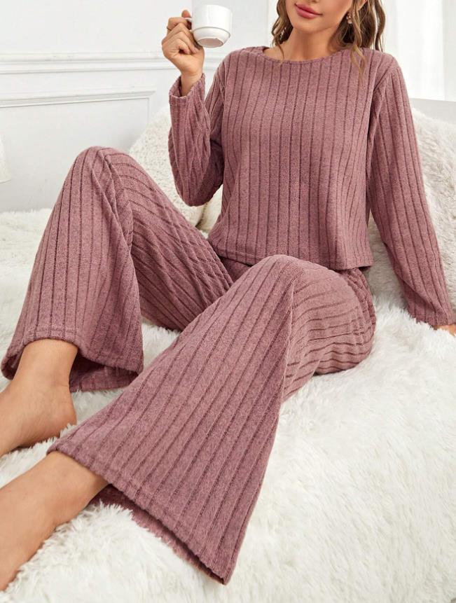 Round Neck Loose Trousers Suit Homewear