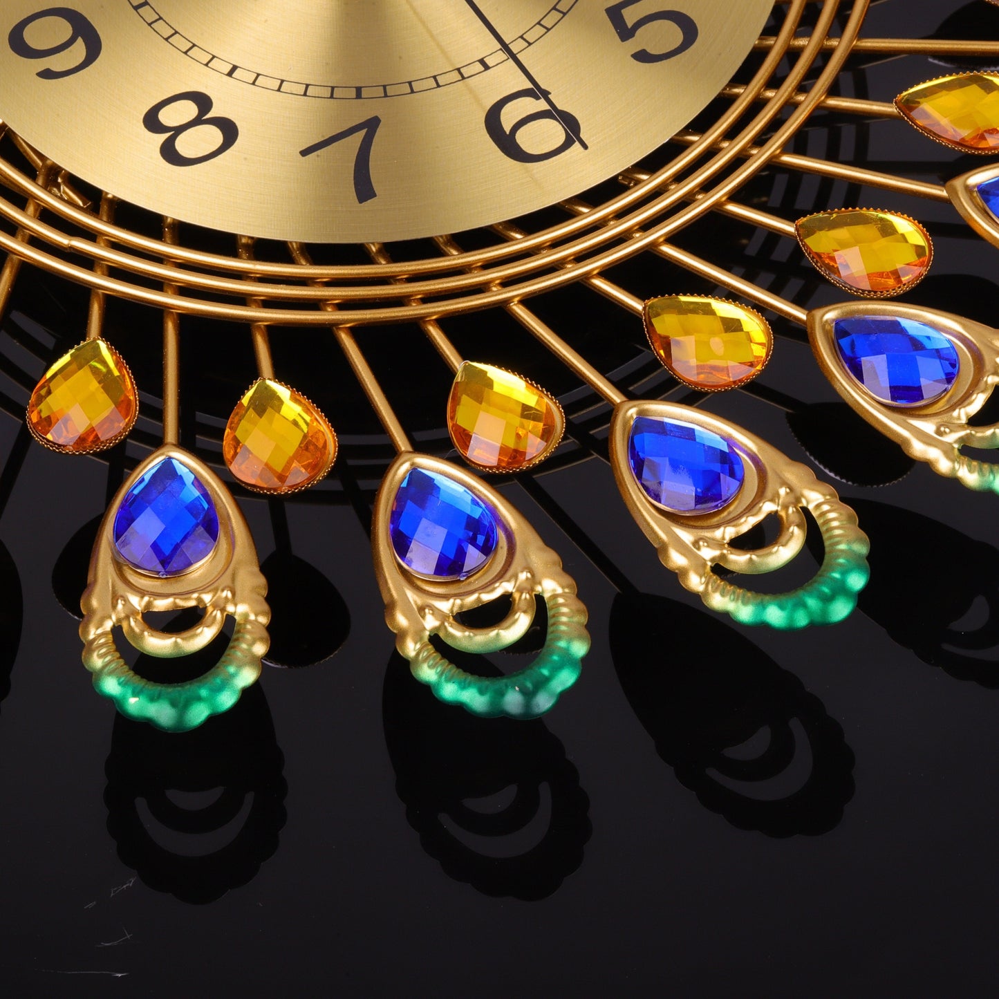 Peacock Shaped Wall Clock Living Room Decor Art Timepiece PearlNestDecor.com