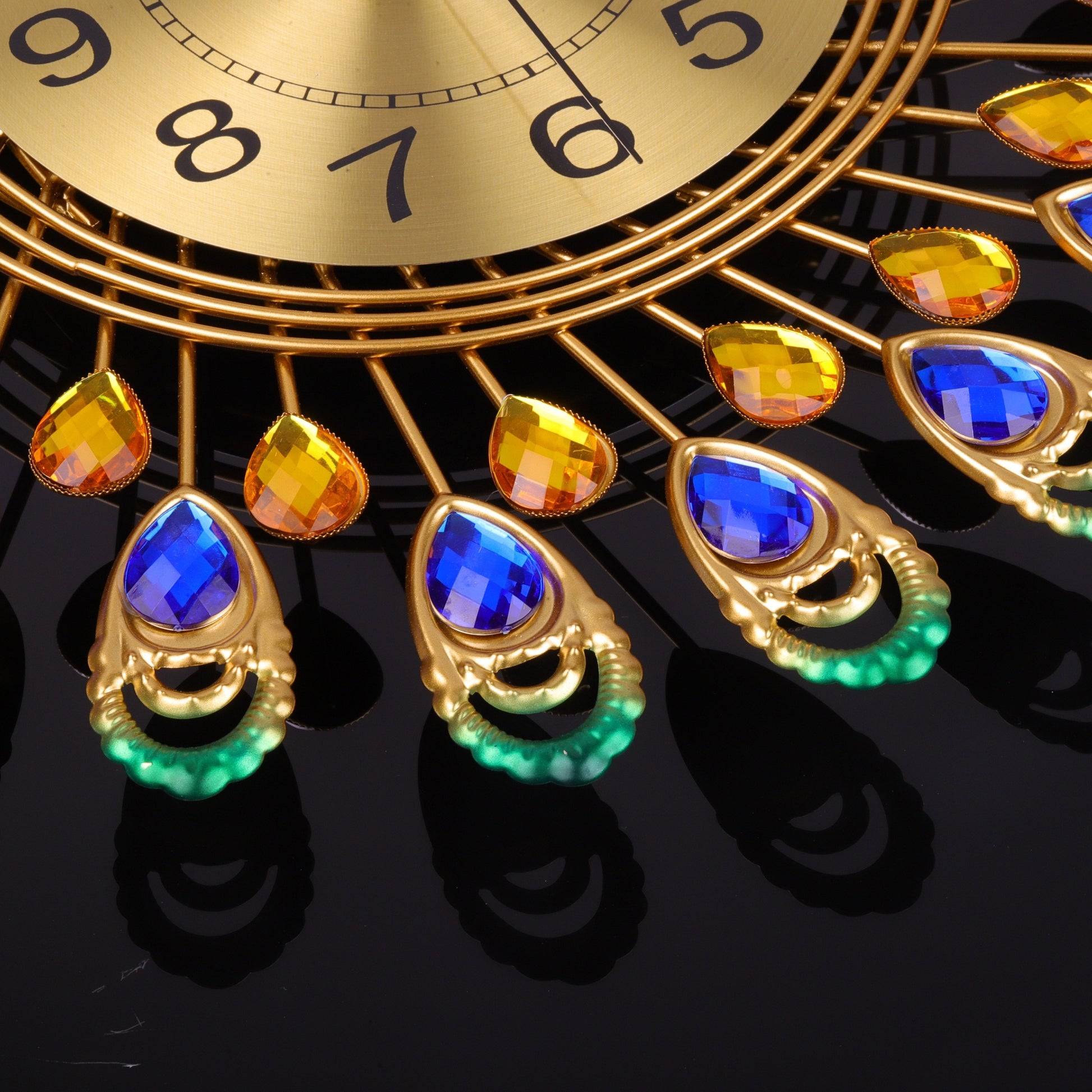 Peacock Shaped Wall Clock Living Room Decor Art Timepiece PearlNestDecor.com