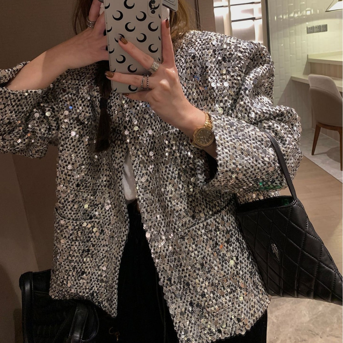 Fashion Sequined Luminous Blazer For Women Best YouTube Store