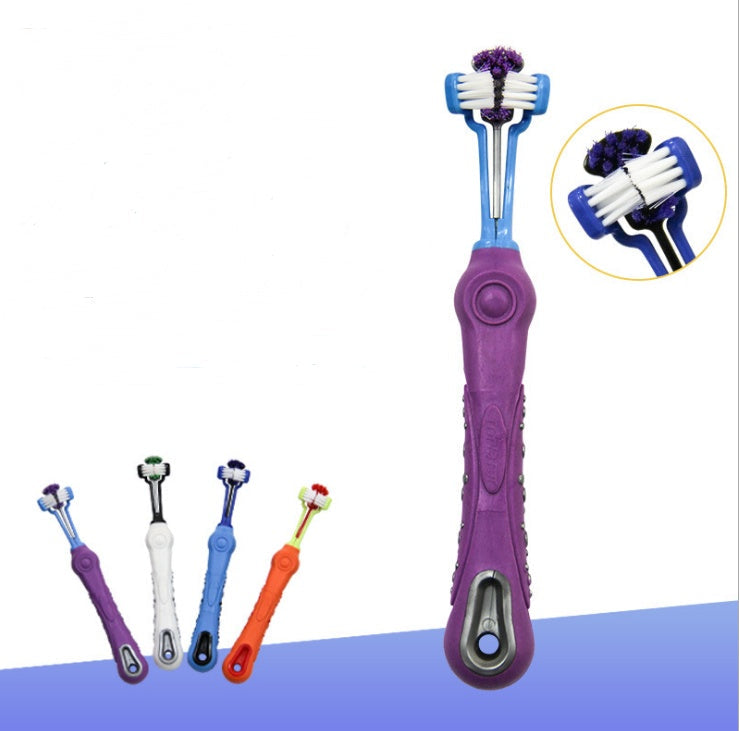 Three Sided Pet Toothbrush Dog Brush Bad Breath Tartar Teeth Care Pets Fashion