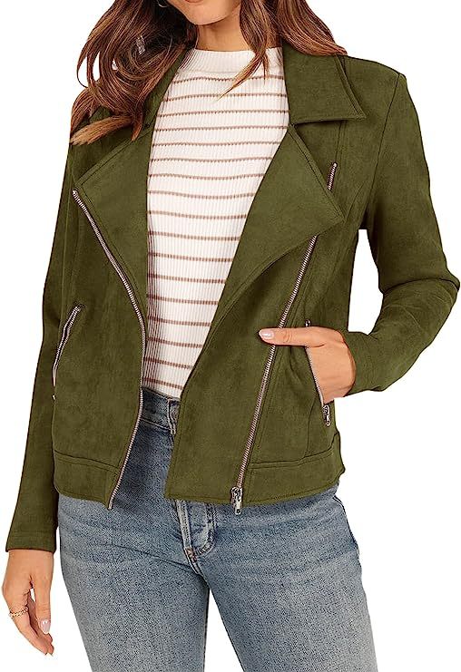 Fashion Deerskin Velvet Motorcycle Jacket Zipper Pocket Short Coat LadyShow.Store