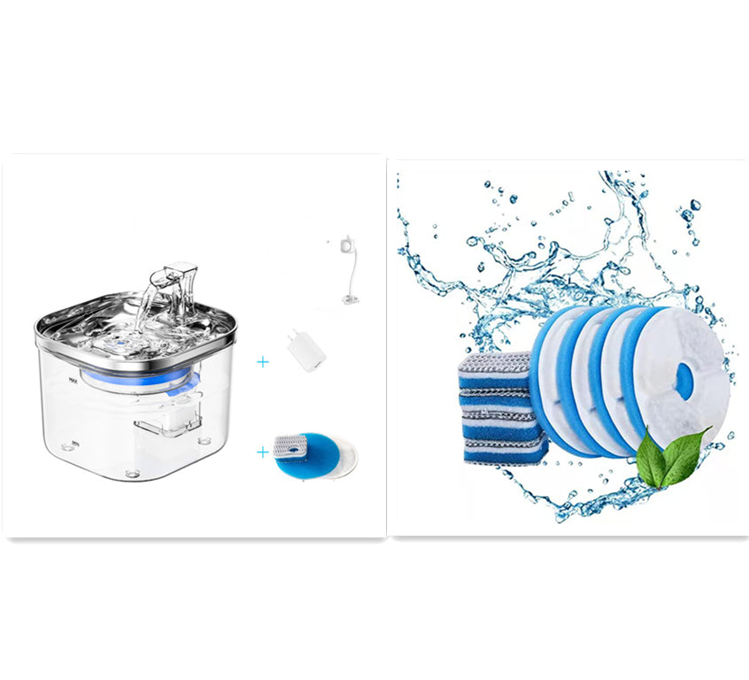 Pet Cat Dog Stainless Steel Automatic Circulation Water Dispenser Intelligent Fountain Pets Accessories Pets Fashion