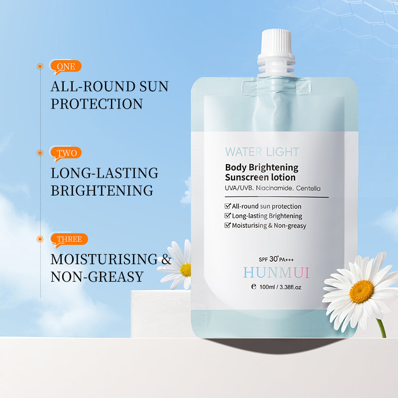 HUNMUI Water Glow Body Brightening Sunscreen Lotion Tri Light Beauty