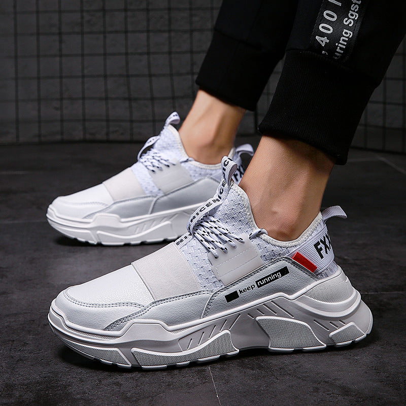 spring new sports shoes low to help men's shoes explosions casual sports breathable running shoes thick with thick men's shoes Best YouTube Store
