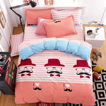 New Quilt Cover Simple Bed Sheet Cartoon Supplies Four-piece Set
