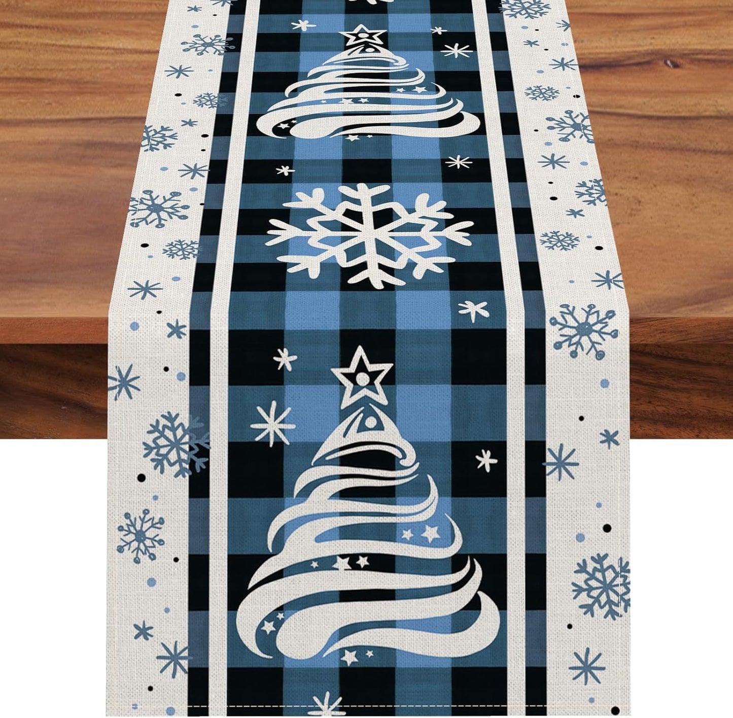 Christmas Trees Merry Xmas Table Runner, Seasonal Winter Holiday Kitchen Dining Table Decoration For Indoor Outdoor Home Party Decor 13 X 72 Inch PearlNestDecor.com