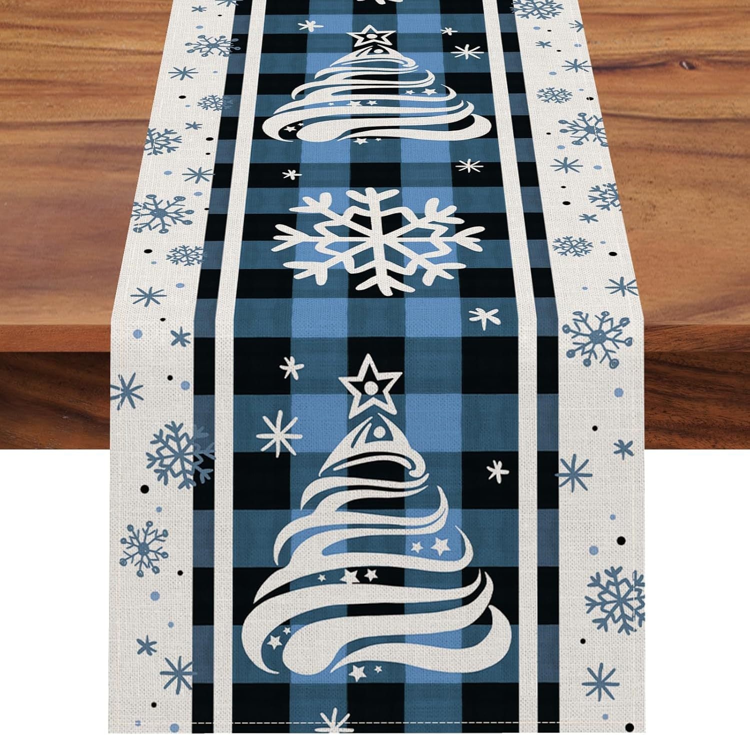 Christmas Trees Merry Xmas Table Runner, Seasonal Winter Holiday Kitchen Dining Table Decoration For Indoor Outdoor Home Party Decor 13 X 72 Inch PearlNestDecor.com
