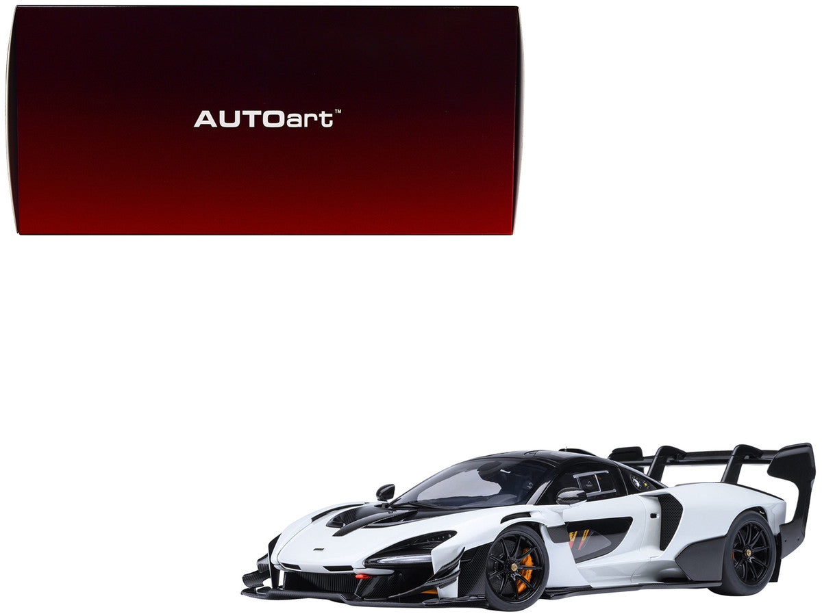 McLaren Senna GTR Silica White with Black Top 1/18 Model Car by Autoart LuxuryLifeWay Online Store