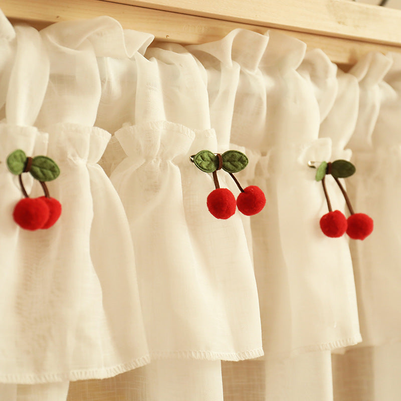 Fresh Linen Short Curtain For Kitchen Small Window PearlNestDecor.com