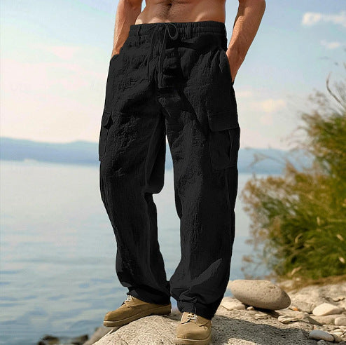 Men's Four Seasons Thin Loose Casual Wide-leg Pants NorixaFashion.com
