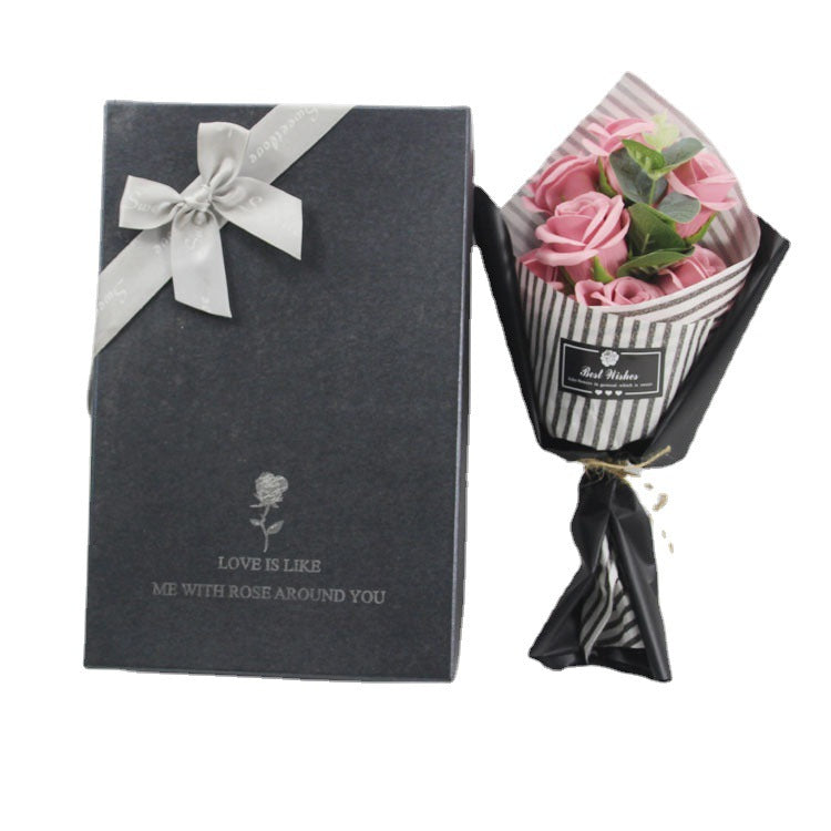 Soap Flower Bear Gift Box Birthday Gift Mother's Day 7 Carnation Valentine's Day Gift Box LadyShow.Store