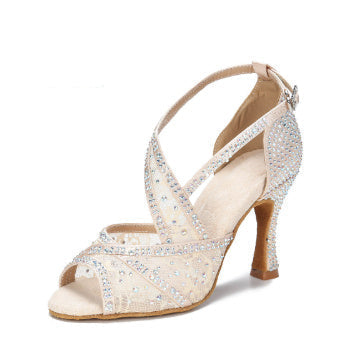Diamond-Embedded Latin Dancing Shoes Women's Adult LadyShow.Store