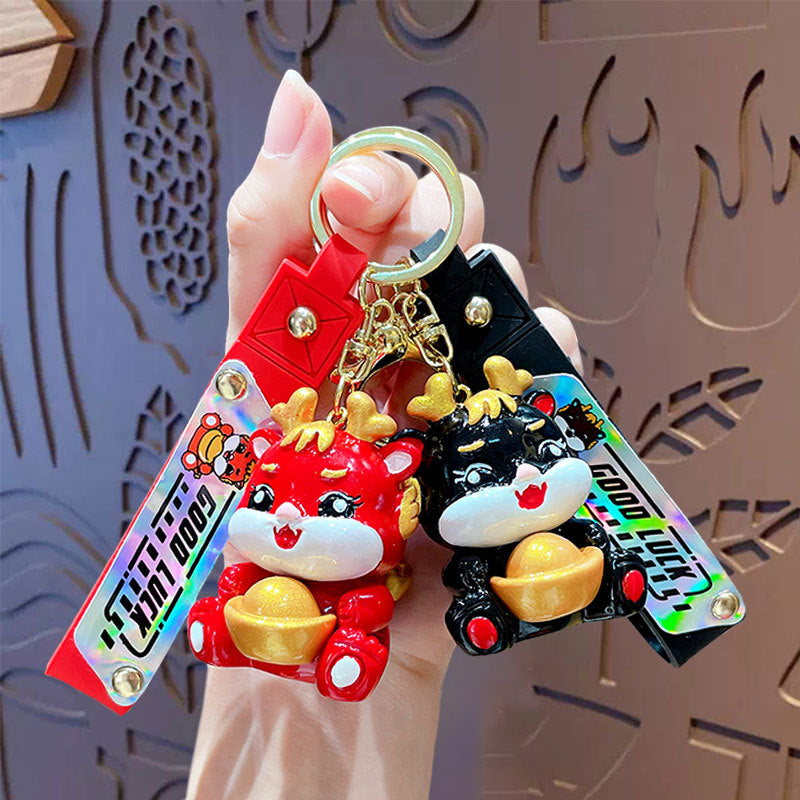 Creative Fashion Small Dragon New Year Keychain Pendant LadyShow.Store