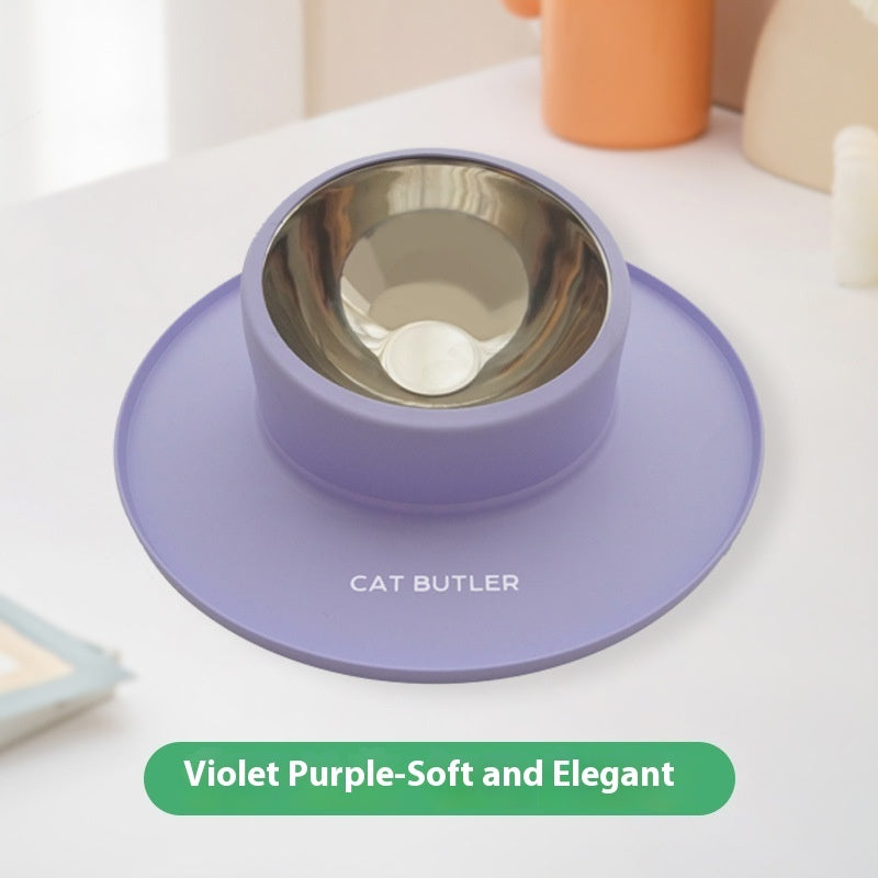 Cat And Dog Bowl Silicone Stainless Steel Pet Non-slip Leak-proof Pets Fashion