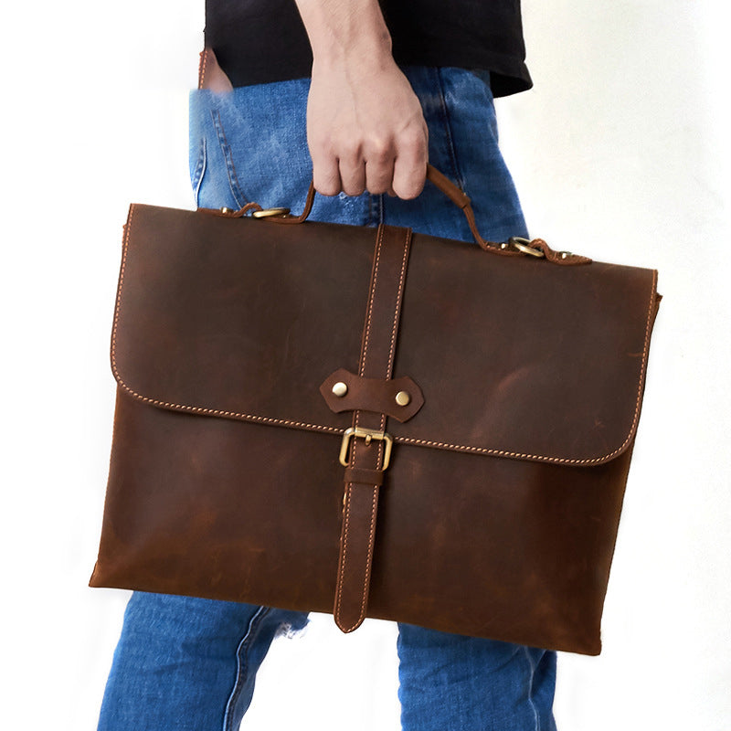 Leather men's briefcase CJD