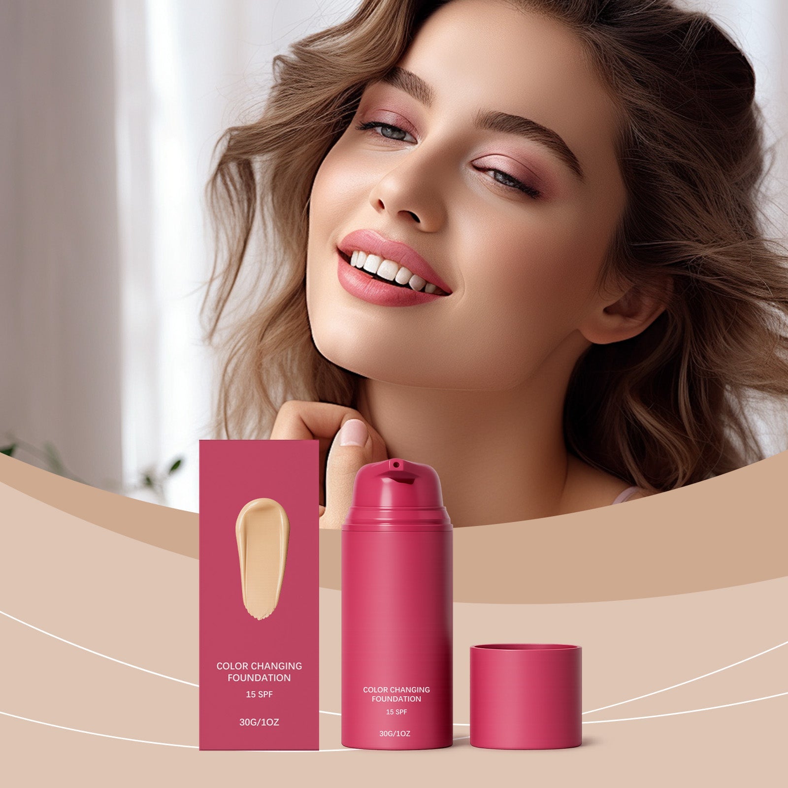 Thermo-responsive Color Adjusting Foundation Natural Shade Tri Light Beauty