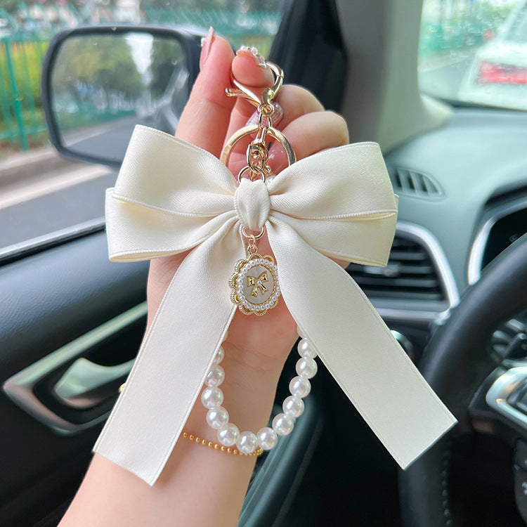 Bow Pearl Metal Keychains Decoration LadyShow.Store