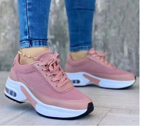Fashion Round Toe Mid Heel Lace Up Shoes LadyShow.Store