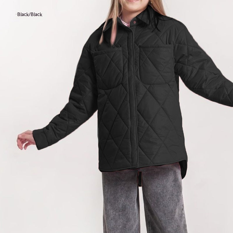 Art Loose Rhombus Cotton Clothing Cotton Coat Daughter Best YouTube Store