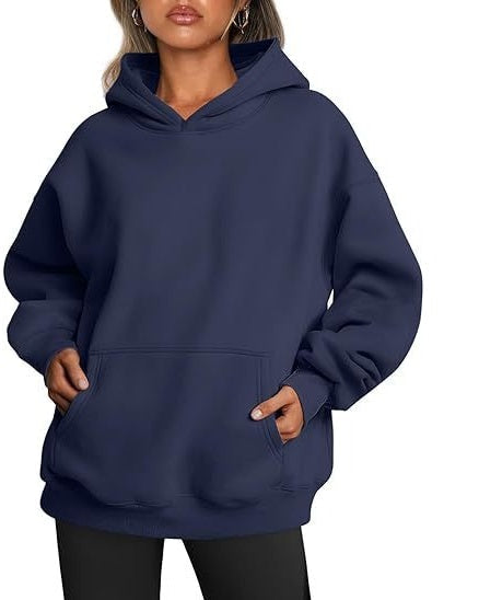 2026 New Arrival Womens Solid Color HoodieFashion Loose Casual Athletic Sweatshirt For Ladies NorixaFashion.com