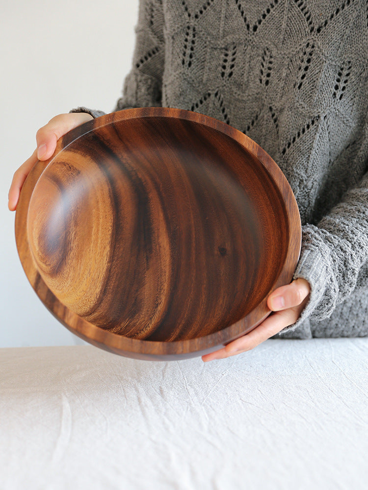 Kitchen Natural Wooden Bowl Household Fruit Bowl Salad Bowl For Home Restaurant Food Container Wooden Utensils Note The Size Hot LadyShow.Store