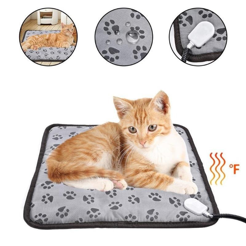 Pet Heating Pad For Dog Cat Heat Mat Indoor Electric Waterproof Dog Heated Pad With Chew Resistant Cord Winter Pet Blanket Warmer Pets Fashion