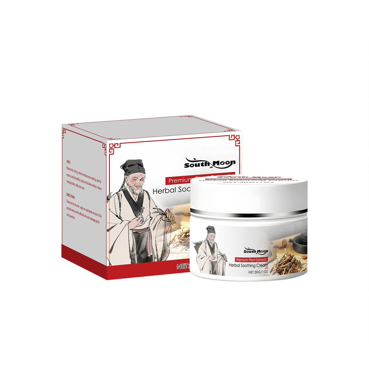 Gentle Ingredient Care Nourishes The Body's Skin, Daily Application Of Care Cream, Herbal Soothing Cream 30g, 1 Box Tri Light Beauty