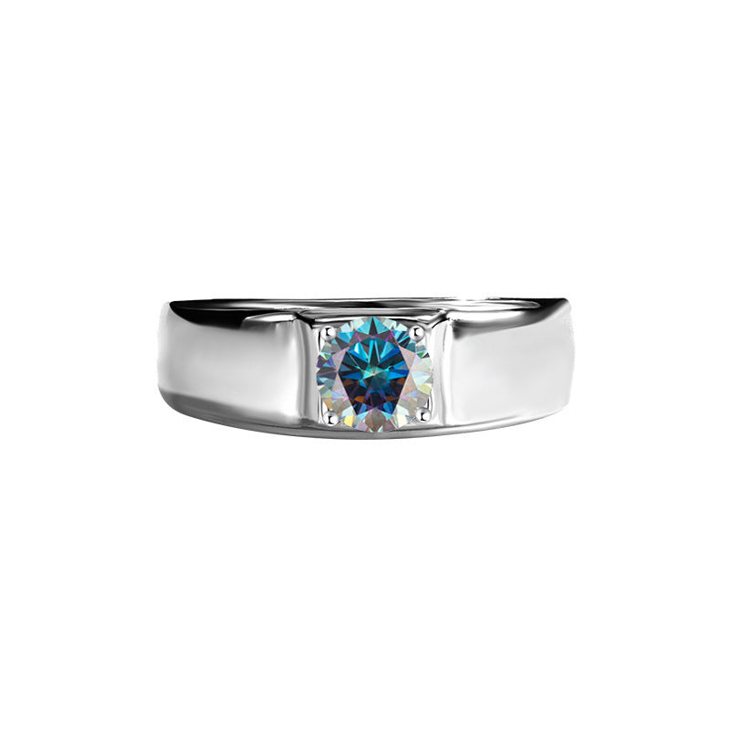 D Color Moissanite Ring Men's Sterling Silver LadyShow.Store