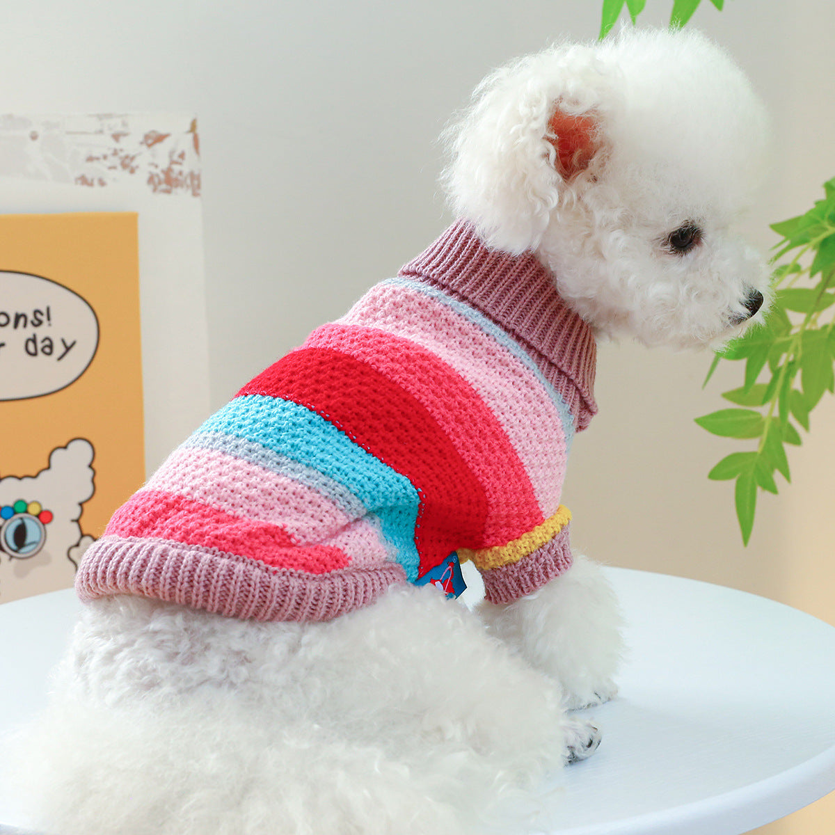 Pet Ring Comfortable Color Stripes Colorful Sweater Pets Fashion