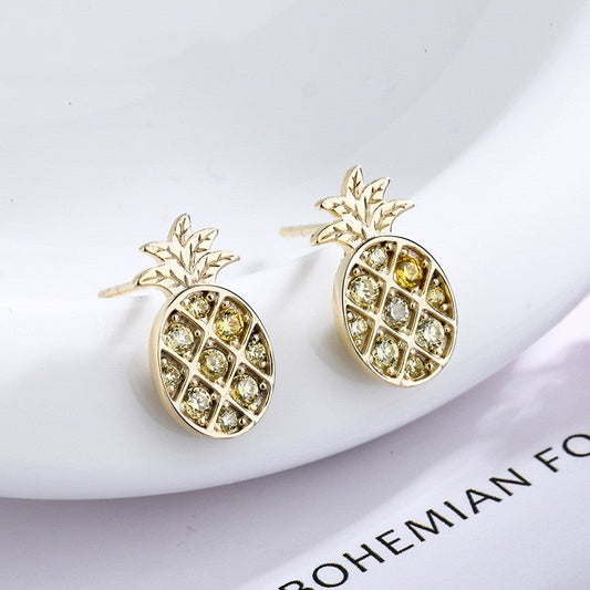 s925 sterling silver pineapple earrings LadyShow.Store