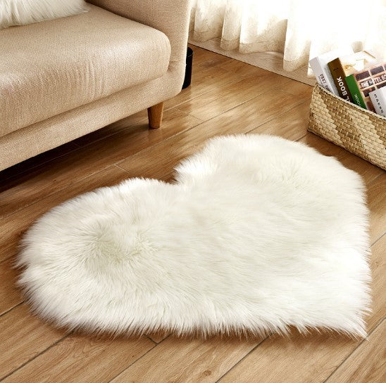 Plush Heart Shaped Carpet PearlNestDecor.com