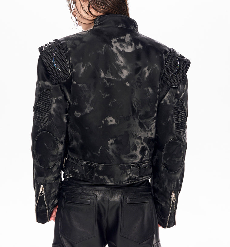 Punk Black Motorcycle Leather Jacket LadyShow.Store