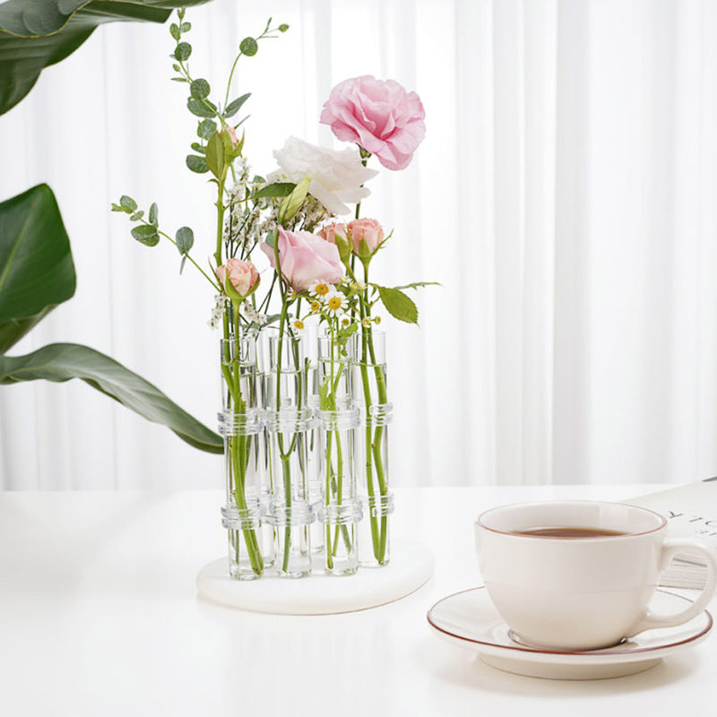 Test Tube Clear Glass Vase For Plant Bottle Flower Pot Hydroponic Container Decor Wedding Party Floral Hinged Flower Vases Home Decor PearlNestDecor.com