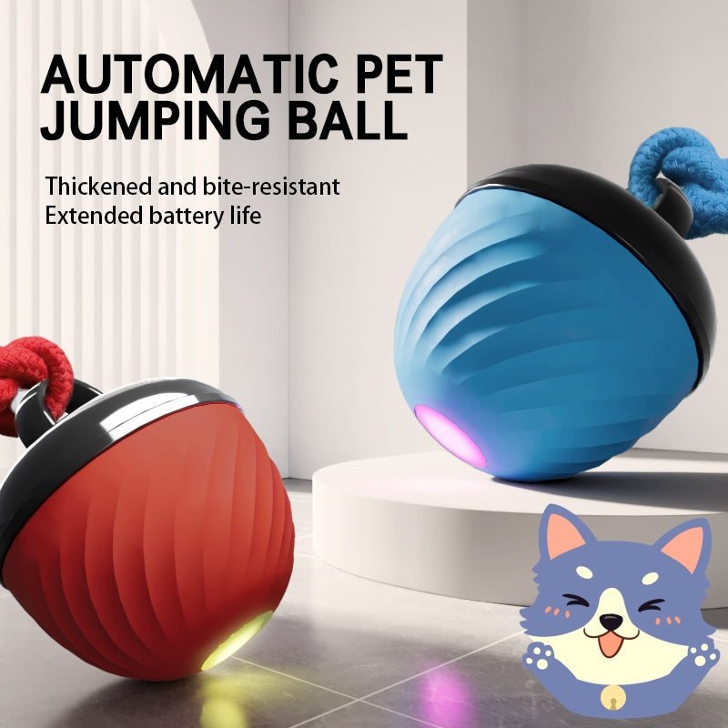 Smart Dog Cat Toy Ball Electronic Interactive Pet Toy Moving Ball Rope USB 3 Modes Automatic Moving Bouncing For Puppy Chew Products Pets Products Pets Fashion