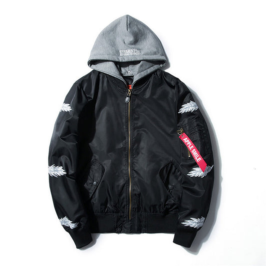 Japanese youth embroidery Harajuku style men's outer pilot jacket CJD