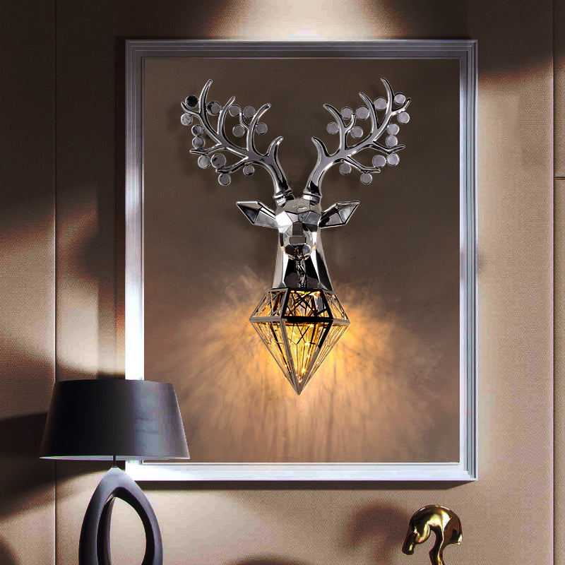 Deer Head Wall Lamp Creative Personalized Antlers PearlNestDecor.com