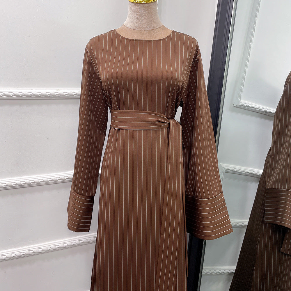 Middle East Stripe Tunneled Dress Women NorixaFashion.com