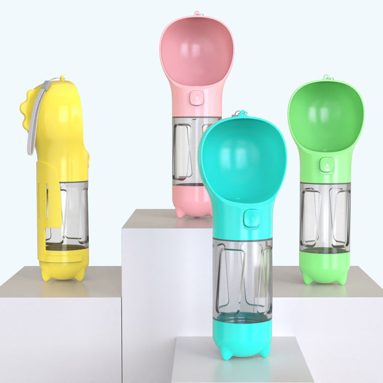 Pet Water Bottle Feeder Bowl Garbage Bag Storage Portable Pet Outdoor Travel 3 In 1 Dog Water Bottle Pets Fashion