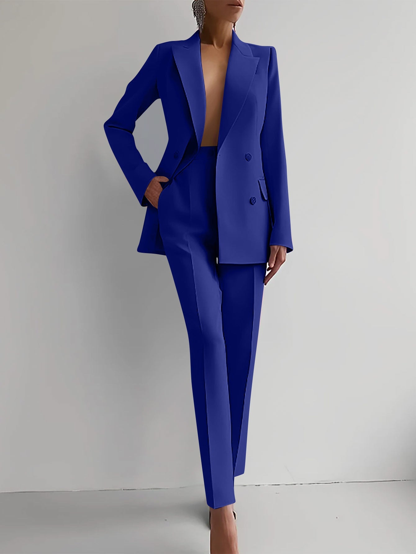 Casual Suits Fashion Long Sleeve Single-breasted Jacket Top And Slim Fit Trousers Women's Business Suits NorixaFashion.com